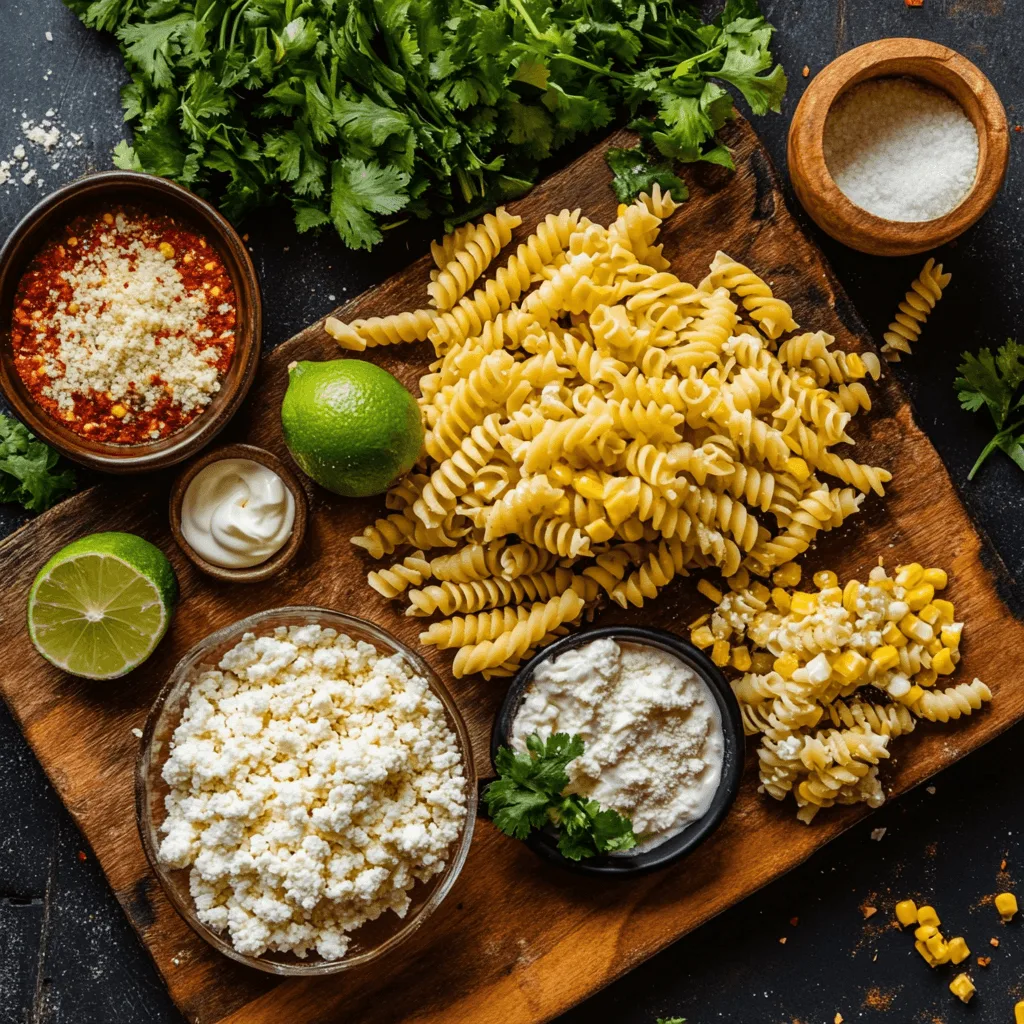 A creamy and flavorful Elote Pasta Salad with grilled corn and cheese