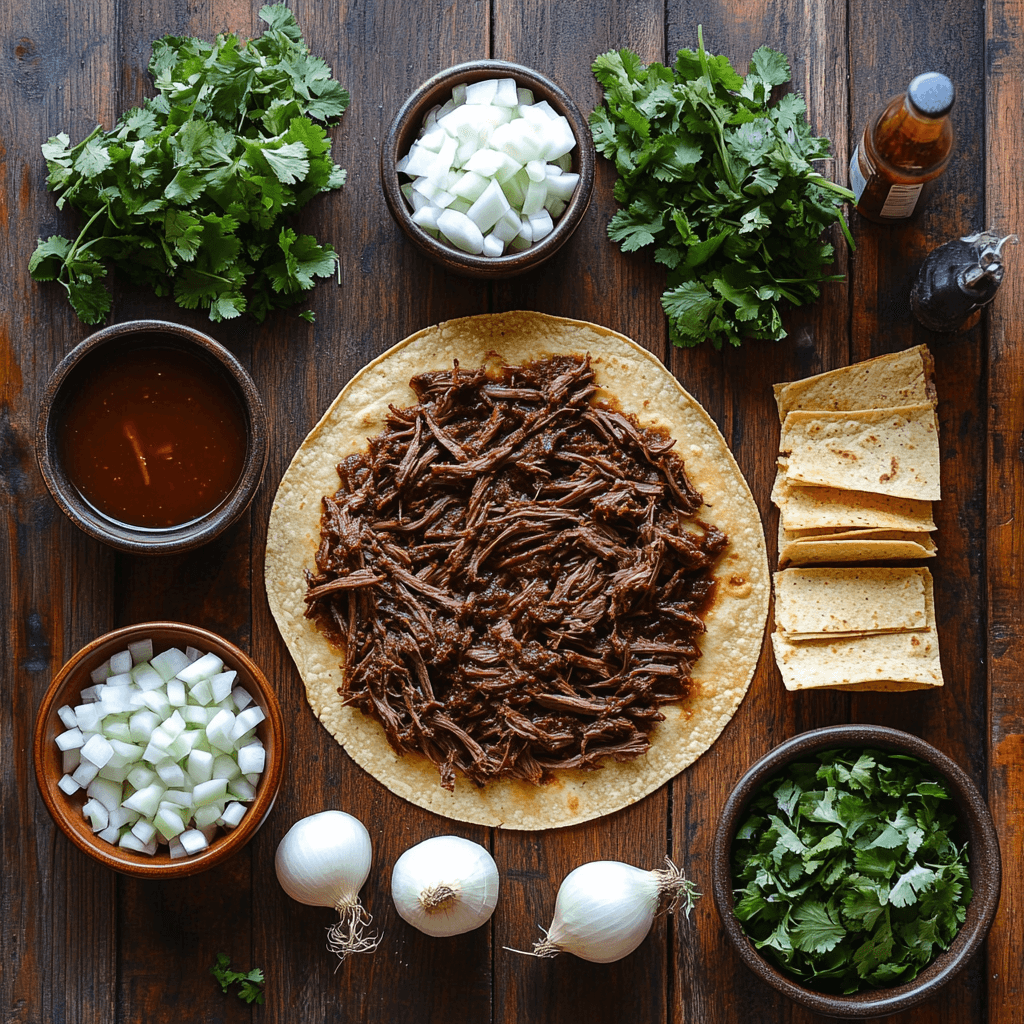A crispy Birria Pizza topped with shredded beef and fresh cilantro.
