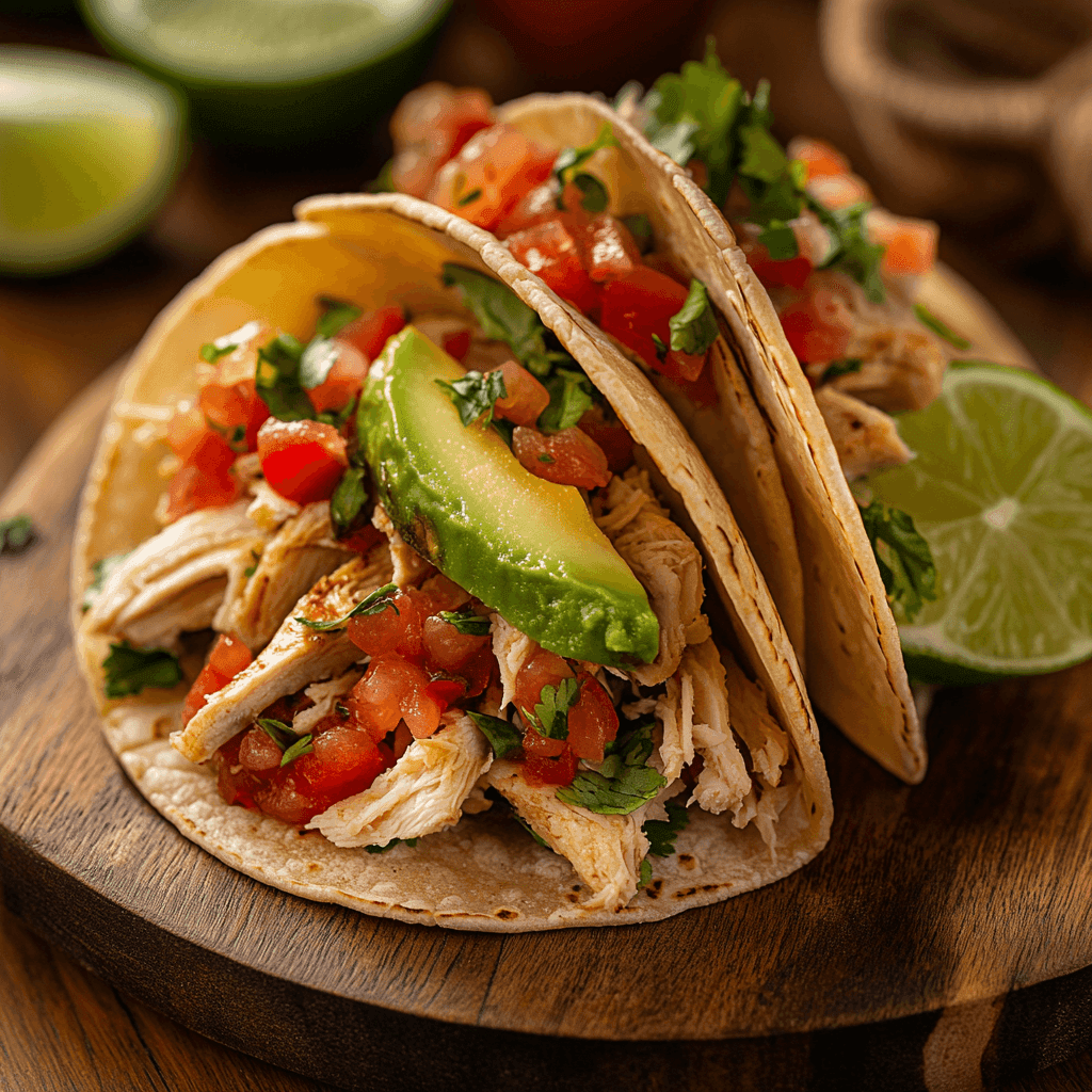 A Cantina Chicken Taco with grilled chicken and fresh toppings.
