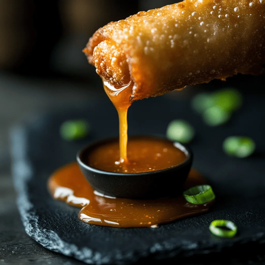 A bowl of Egg Roll Dipping Sauce with sesame seeds and green onions.