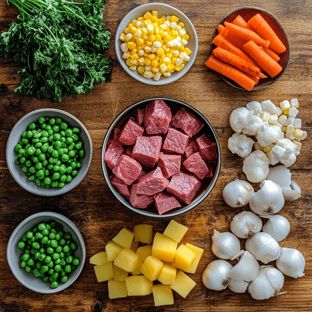 A hearty bowl of Old Fashioned Vegetable Beef Soup with fresh vegetables