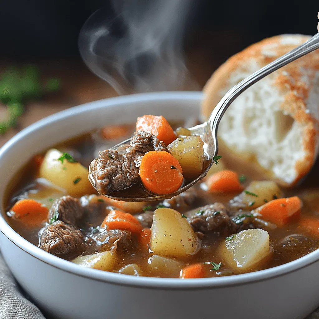 A hearty bowl of Old Fashioned Vegetable Beef Soup with fresh vegetables