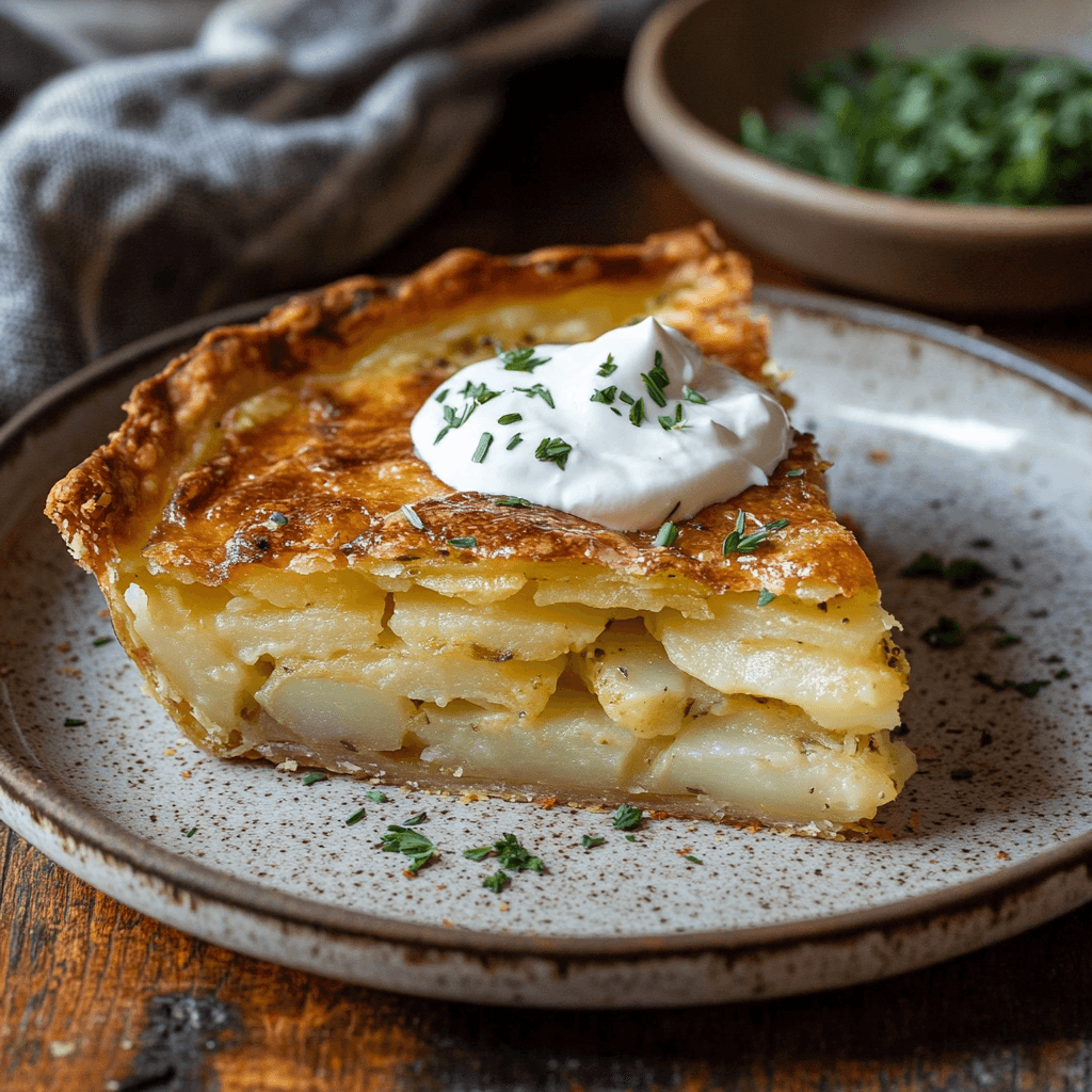 Traditional Passover Potato Pie with crispy edges.