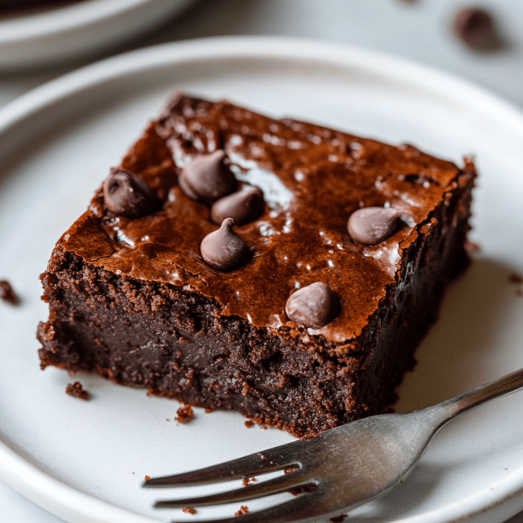 Fudgy Sweet Potato Brownies with a glossy chocolate glaze.